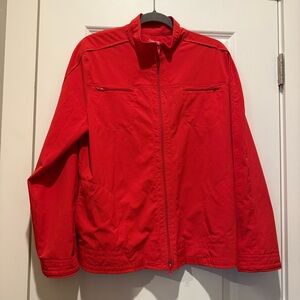 Chico's Zenergy Women's Coral Red Full-Zip Jacket Zip Pockets Size 2 LGE